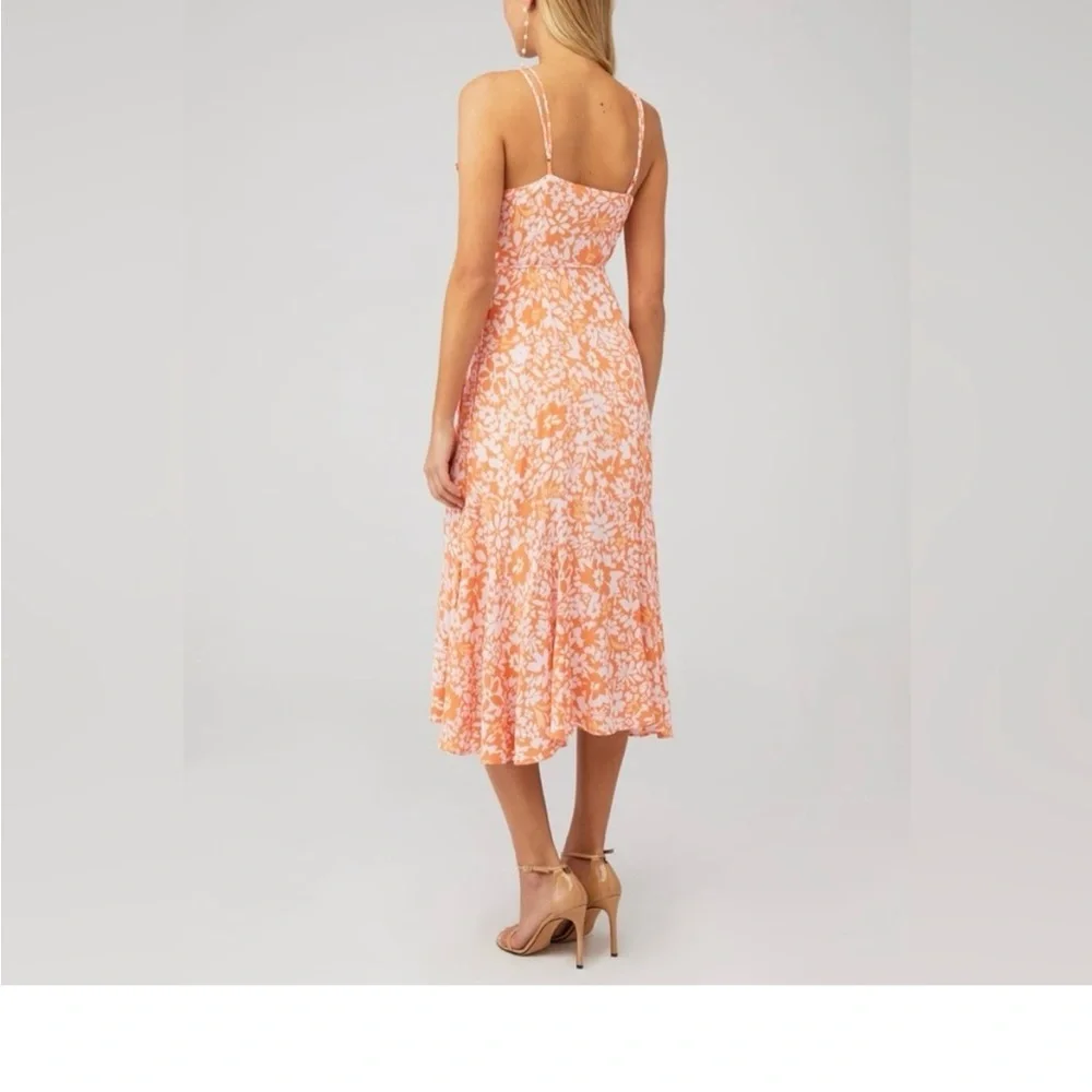 MinkPink Size XS Marli Midi Floral Wrap Dress - Picture 3 of 8